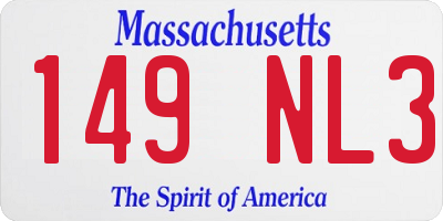 MA license plate 149NL3