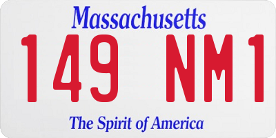 MA license plate 149NM1