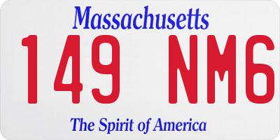 MA license plate 149NM6