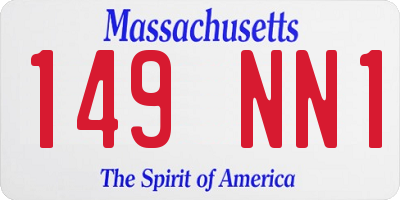 MA license plate 149NN1