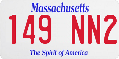MA license plate 149NN2