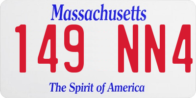 MA license plate 149NN4