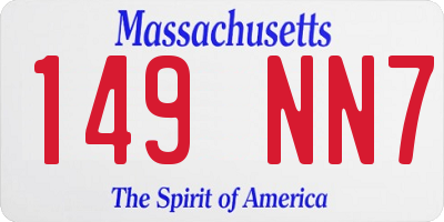 MA license plate 149NN7