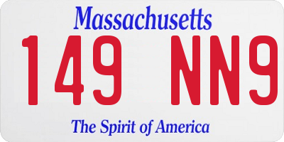 MA license plate 149NN9