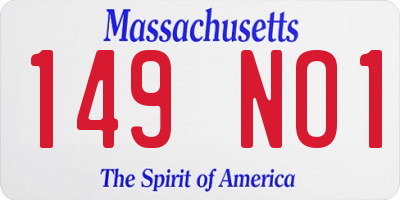 MA license plate 149NO1