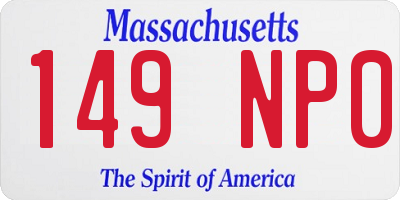 MA license plate 149NP0