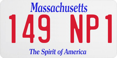 MA license plate 149NP1