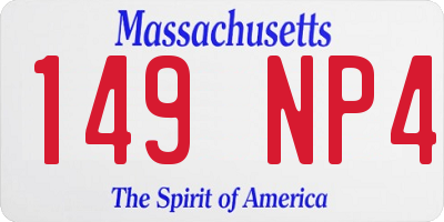 MA license plate 149NP4