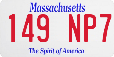 MA license plate 149NP7