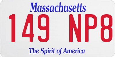 MA license plate 149NP8
