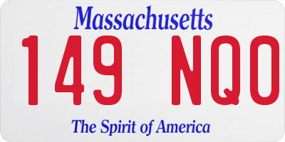 MA license plate 149NQ0