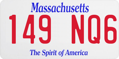 MA license plate 149NQ6