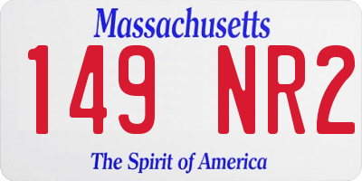 MA license plate 149NR2