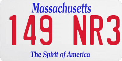 MA license plate 149NR3