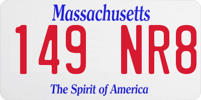MA license plate 149NR8