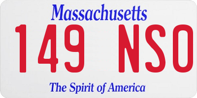 MA license plate 149NS0