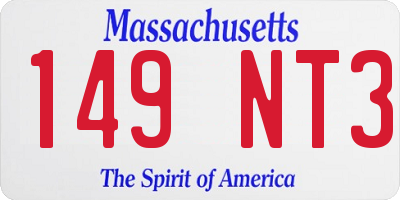 MA license plate 149NT3