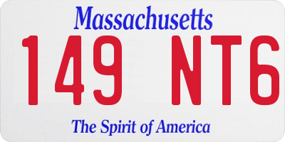 MA license plate 149NT6