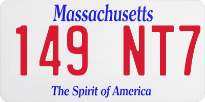 MA license plate 149NT7