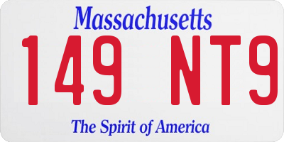 MA license plate 149NT9