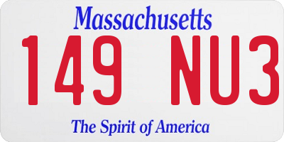 MA license plate 149NU3