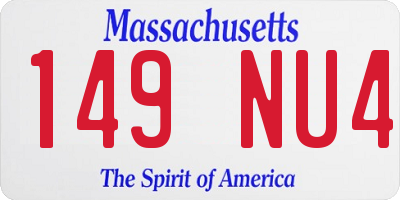 MA license plate 149NU4