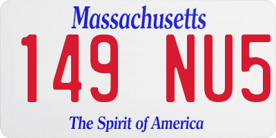 MA license plate 149NU5