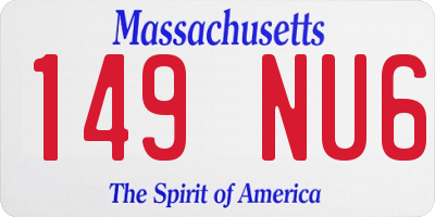 MA license plate 149NU6