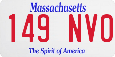 MA license plate 149NV0