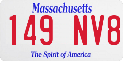 MA license plate 149NV8
