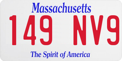 MA license plate 149NV9