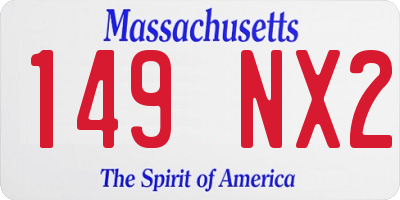 MA license plate 149NX2