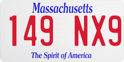 MA license plate 149NX9