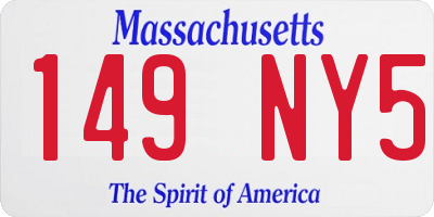 MA license plate 149NY5