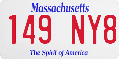 MA license plate 149NY8