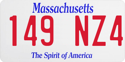 MA license plate 149NZ4