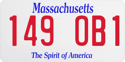 MA license plate 149OB1