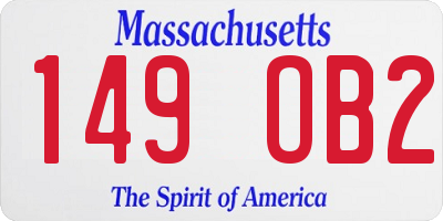 MA license plate 149OB2