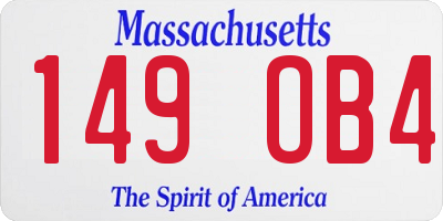 MA license plate 149OB4