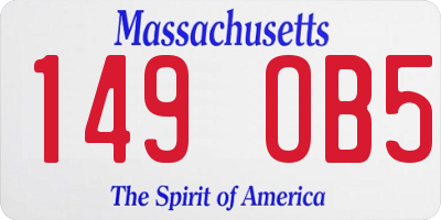 MA license plate 149OB5
