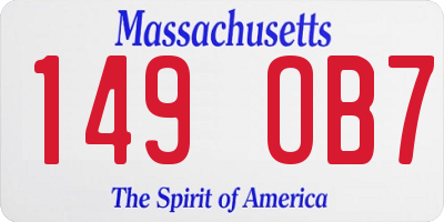 MA license plate 149OB7