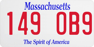MA license plate 149OB9
