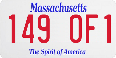 MA license plate 149OF1