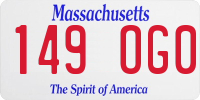 MA license plate 149OG0