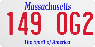 MA license plate 149OG2