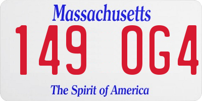 MA license plate 149OG4