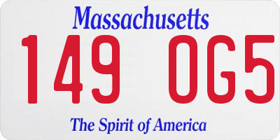 MA license plate 149OG5