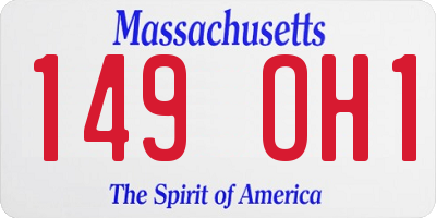 MA license plate 149OH1