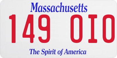 MA license plate 149OI0