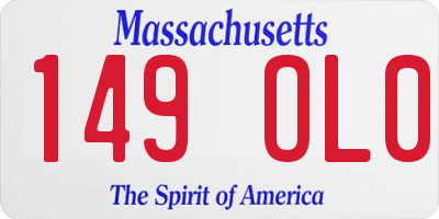 MA license plate 149OL0
